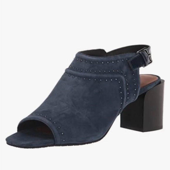 Donald J. Pliner Shoes - Donald J. Pliner Dark Blue Open-Toe Block Heels